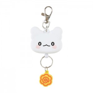 Hello Kitty Hanamaruobake Bestie Face Badge Reel Bílé | CZ_HK41267