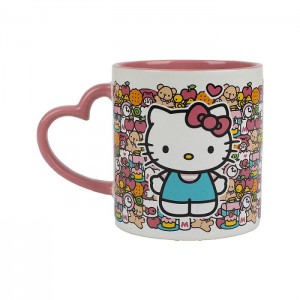 Hello Kitty Hello Kitty 16oz Heart Handle Ceramic Mug Viacfarebný | CZ_HK13948