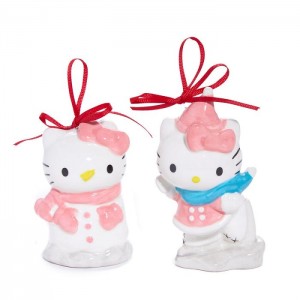 Hello Kitty Hello Kitty 2-pc Holiday Ceramic Ornament Set (Winter Play) Růžové Blankyt | CZ_HK89793