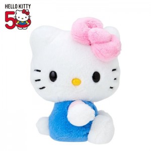 Hello Kitty Hello Kitty 50th Anniv. Plush Mascot (Light Blue Overalls) Blankyt Růžové | CZ_HK99624