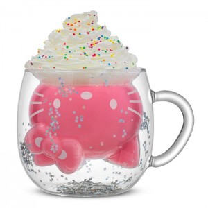 Hello Kitty Hello Kitty 50th Anniversary Limited Edition 3D Double Wall Glass Mug Červené | CZ_HK40026