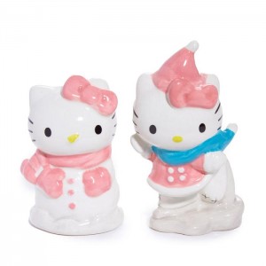 Hello Kitty Hello Kitty Ceramic Holiday Salt & Pepper Set (Snow Play) Růžové Blankyt | CZ_HK64272