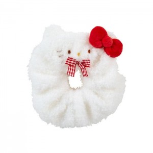 Hello Kitty Hello Kitty Cozy Plush Scrunchie (Gingham Bow) Bílé | CZ_HK62872