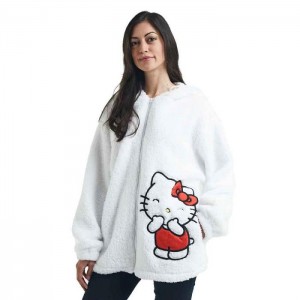 Hello Kitty Hello Kitty Cozy Sherpa Zip Lounge Hoodie Bílé | CZ_HK60147