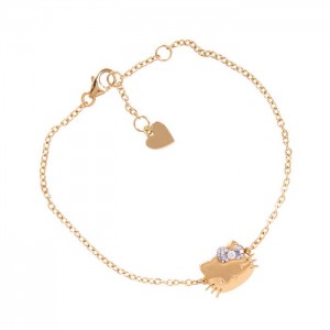 Hello Kitty Hello Kitty Gold Plated Sparkle Bow Bracelet Zlaté | CZ_HK53502