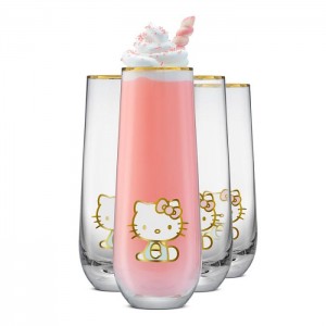 Hello Kitty Hello Kitty Stay Gold Stemless Flutes (Set of 4) Růžové | CZ_HK55001
