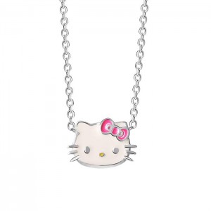 Hello Kitty Hello Kitty Sterling Silver Enamel Necklace Silve | CZ_HK19919