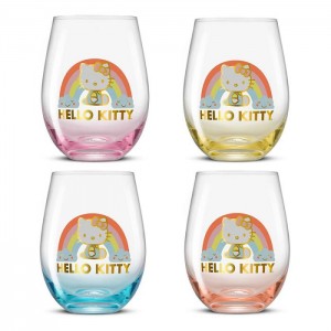 Hello Kitty Hello Kitty Sweet Rainbow Stemless Glasses (Set of 4) Viacfarebný | CZ_HK72247