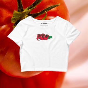 Hello Kitty Hello Kitty Tomato Cropped Tee Bílé | CZ_HK14526