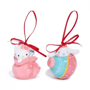 Hello Kitty Hello Kitty and Cinnamoroll 2-pc Holiday Ceramic Ornament Set (Pastel Pink) Růžové Blankyt | CZ_HK29457