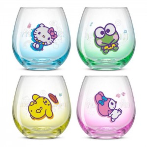 Hello Kitty Hello Kitty and Friends Above the Clouds Stemless Glasses (Set of 4) Viacfarebný | CZ_HK49804