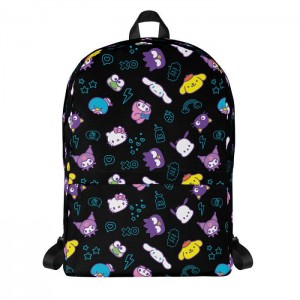 Hello Kitty Hello Kitty and Friends Electric Doodle All-over Print Černé | CZ_HK76686