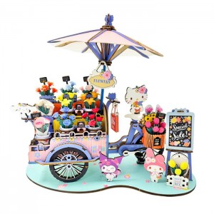 Hello Kitty Hello Kitty and Friends Flower Cart 3D Wooden Puzzle Viacfarebný | CZ_HK33212
