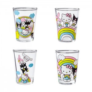 Hello Kitty Hello Kitty and Friends Mini Glass 4-Piece Set (Rainbows) Blankyt | CZ_HK86099