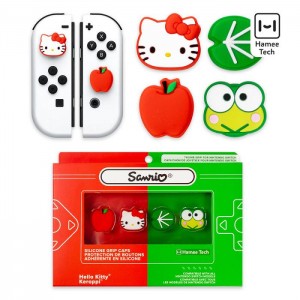 Hello Kitty Hello Kitty and Friends Switch Grip Caps (Hello Kitty + Keroppi) Červené Zelene | CZ_HK94476
