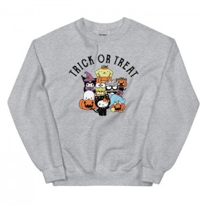 Hello Kitty Hello Kitty and Friends Trick or Treat Classic Crewneck Šedé Zelene | CZ_HK10422