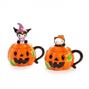 Hello Kitty Hello Kitty and Kuromi Pumpkin Ceramic Mugs Gift Set Oranžové | CZ_HK23544