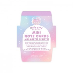 Hello Kitty Hello Kitty x Studio Oh! 50th Anniversary Mini Note Cards and Sticker Set Růžové | CZ_HK29279