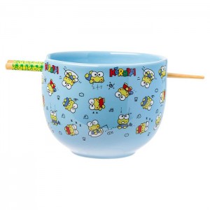 Hello Kitty Keroppi Ceramic Ramen Bowl and Chopstick Set (Poses) Blankyt | CZ_HK92032