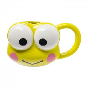 Hello Kitty Keroppi Face Sculpted Mug Žluté | CZ_HK26845