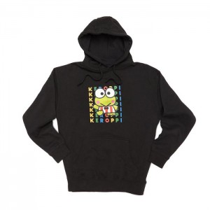 Hello Kitty Keroppi Watashi Wa Unisex Hoodie Černé | CZ_HK26827