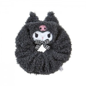 Hello Kitty Kuromi Cozy Plush Scrunchie (Gingham Bow) Černé | CZ_HK67925