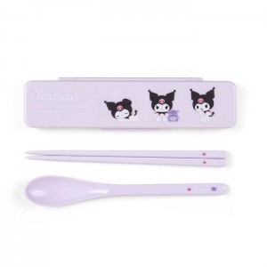 Hello Kitty Kuromi Everyday Chopsticks & Spoon Set Fialové | CZ_HK70465