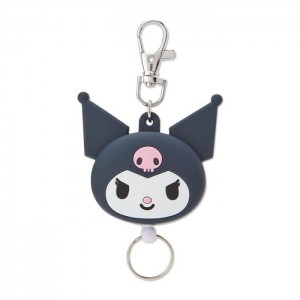 Hello Kitty Kuromi Face Badge Reel Černé | CZ_HK92133