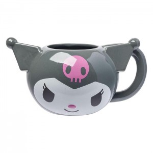 Hello Kitty Kuromi Face Sculpted Mug (Gray) Šedé | CZ_HK59303