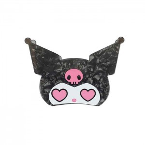 Hello Kitty Kuromi Heart Eyes Hair Clip Černé | CZ_HK90162