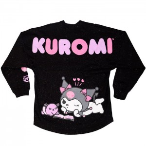 Hello Kitty Kuromi JapanLA Glitter Spirit Jersey Černé | CZ_HK73694