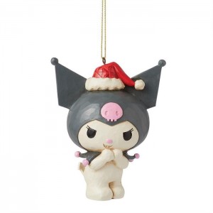 Hello Kitty Kuromi Santa Hat Hanging Ornament (Jim Shore Sanrio Collection) Šedé | CZ_HK10523