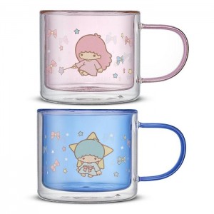 Hello Kitty LittleTwinStars Double Wall Coffee Mugs (Set of 2) Růžové Blankyt | CZ_HK70639