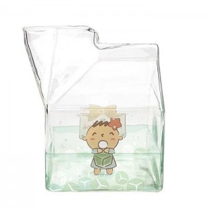Hello Kitty Minna No Tabo Kawaii Glass Milk Carton Cup Zelene | CZ_HK81318