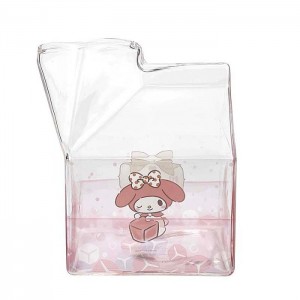 Hello Kitty My Melody Kawaii Glass Milk Carton Cup Růžové | CZ_HK55581