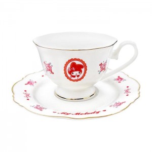 Hello Kitty My Melody Tea Cup and Saucer Set (Classic Corduroy Series) Červené | CZ_HK66623