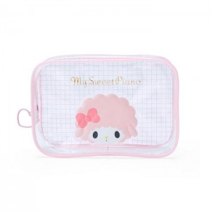 Hello Kitty My Sweet Piano Clear Grid Zipper Pouch Růžové | CZ_HK21783