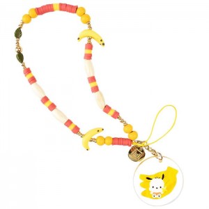 Hello Kitty Pochacco Banana Beaded Charm Mobile Phone Wrist Strap Viacfarebný | CZ_HK33551