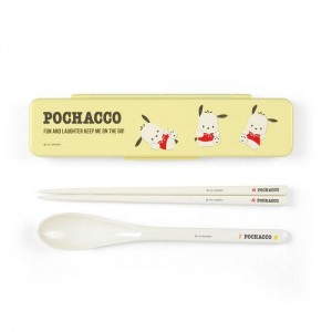 Hello Kitty Pochacco Everyday Chopsticks & Spoon Set Žluté | CZ_HK17037