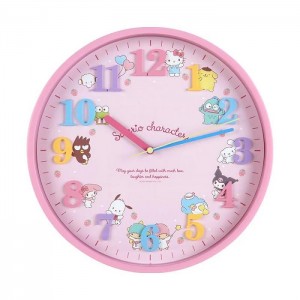 Hello Kitty Sanrio Characters Wall Clock Růžové | CZ_HK89387